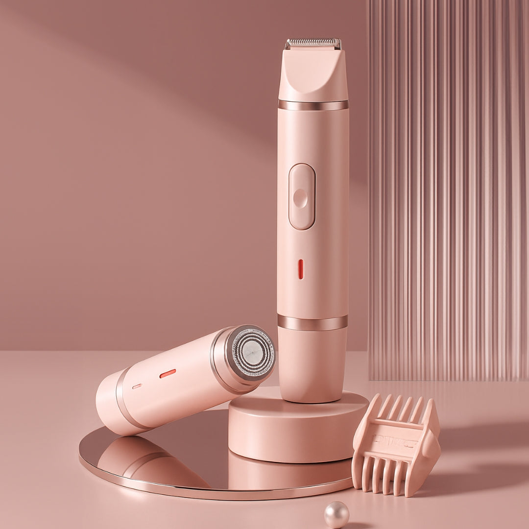 2-in-1 Electric Shaver for Women – Waterproof Bikini Trimmer & Hair Razor