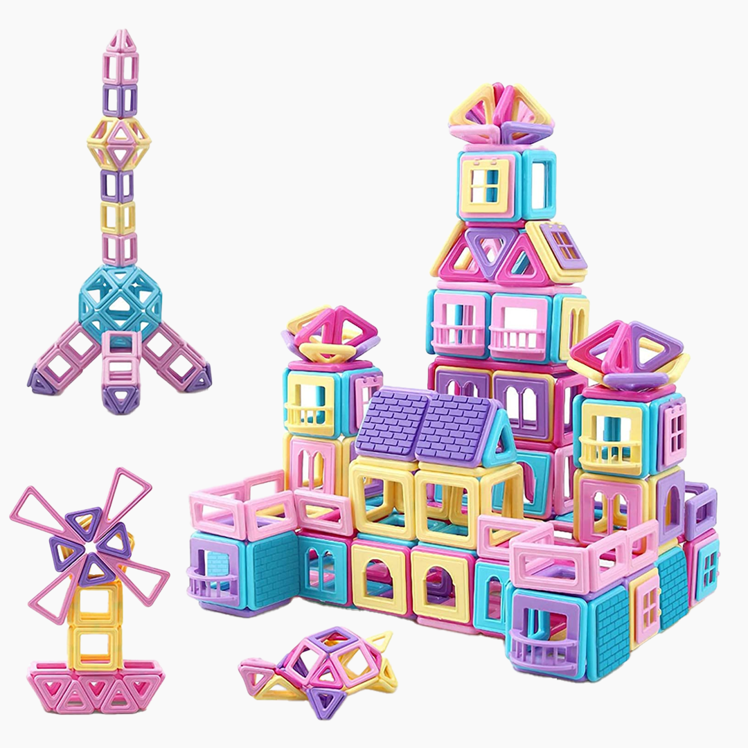 STEM Fun That Clicks – 139PCS Magnetic Tiles for Endless Creativity
