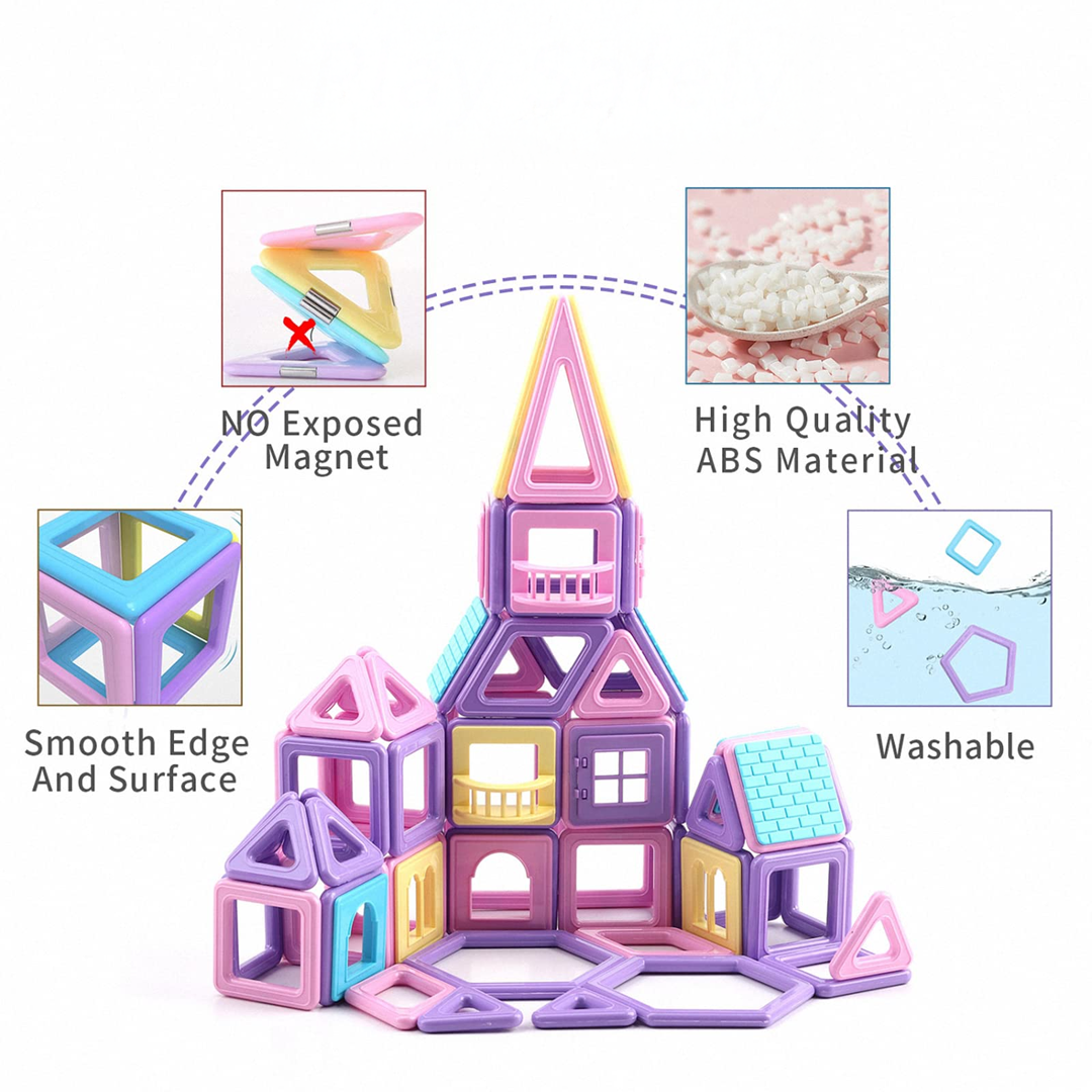 STEM Fun That Clicks – 139PCS Magnetic Tiles for Endless Creativity