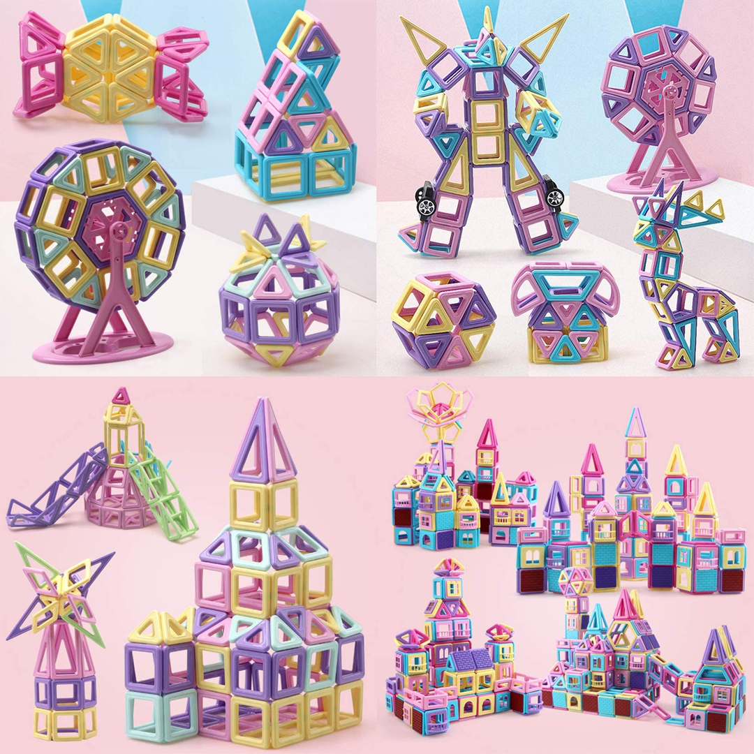 STEM Fun That Clicks – 139PCS Magnetic Tiles for Endless Creativity